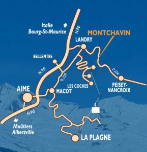 Plan d'accès à Montchavin